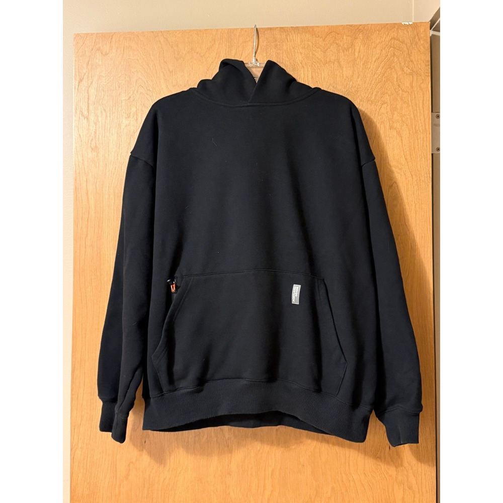 Portland Gear Hoodie Mens XL Black Heavyweight Fleece Zip Stash Pocket Pullover